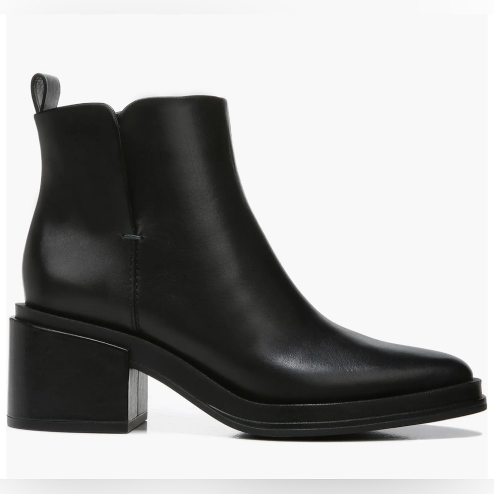 FRANCO SARTO DALDEN LEATHER BLACK BOOTIE CHUNKY HEEL SIZE 8.5 - Picture 5 of 12